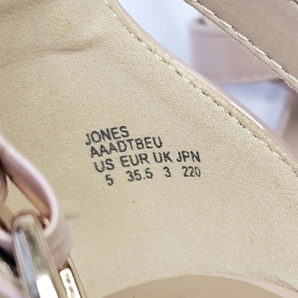 Dream Pairs Jones Womens Open Toe Low Heel Wedge Sandals Nude Patent Leather sz5 - Picture 8 of 8